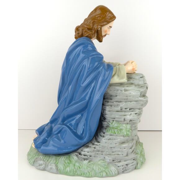Large Jesus Praying Ceramic Figurine 12” Religious Statue Glazed Christian Decor - Picture 5 of 12